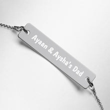 Load image into Gallery viewer, Engraved Silver Bar Chain Bracelet Customizable
