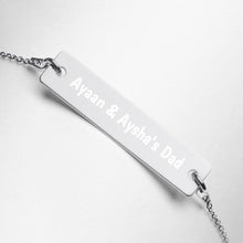 Load image into Gallery viewer, Engraved Silver Bar Chain Bracelet Customizable
