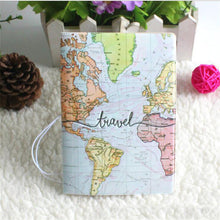 Load image into Gallery viewer, World Map Passport Cover
